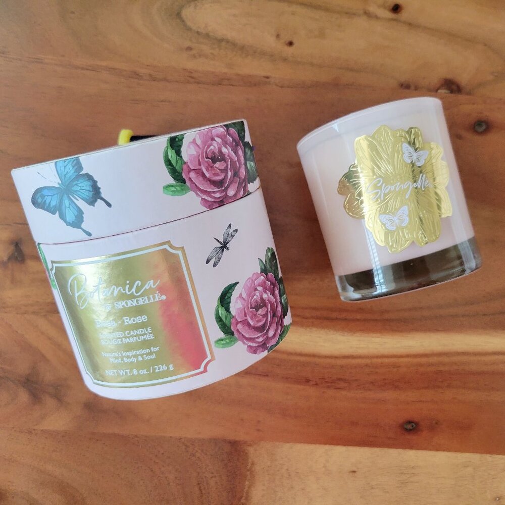 NEW Spongelle Botanica Rose Scented Candle 8.0 oz